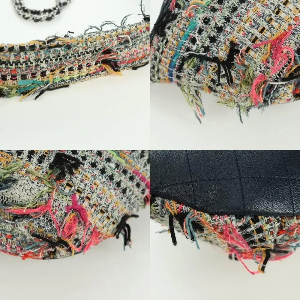 Chanel Matelasse Tweed Chain Crossbody Bag Multicolor
